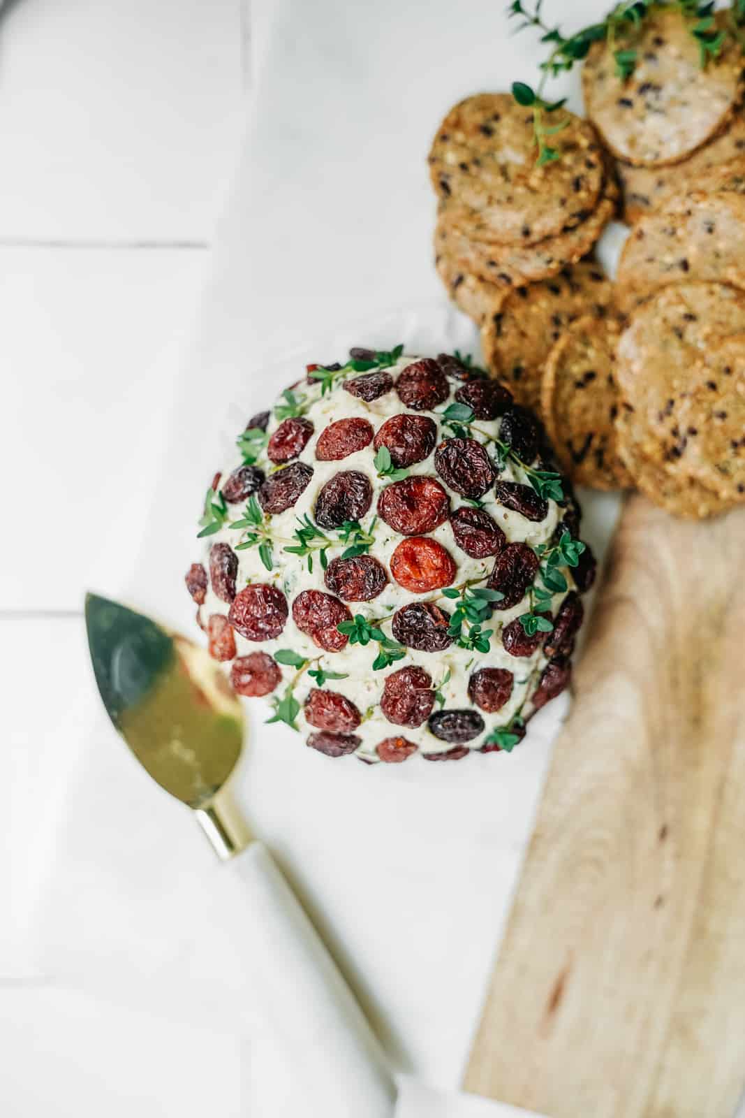 Healthy Vegan Cheese Ball: Cranberry Thyme & Walnut Delight